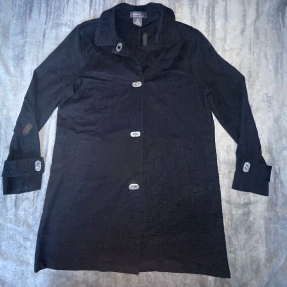 Black Jacket w Silver Twist Buttons - Picture 1 of 4